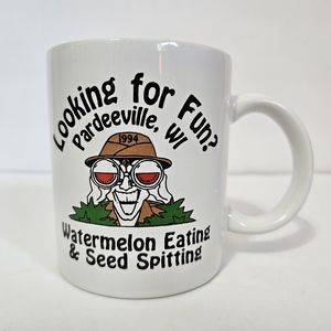 Unbranded Vintage 90s Pardeeville WI Watermelon Seed Spittin' Theme Coffee Mug